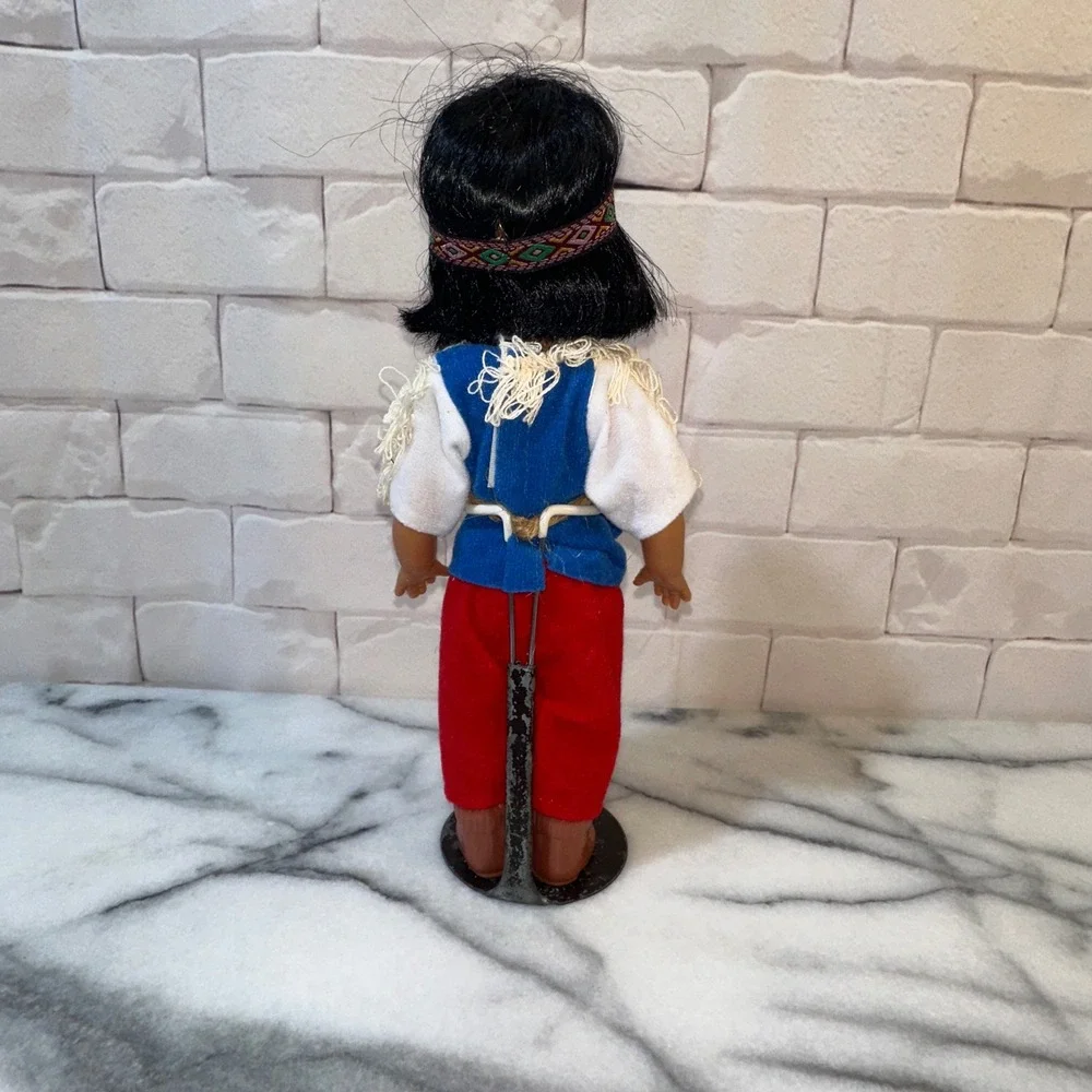 Vintage 1970 Apache Souvenir Doll Native American Style with Stand Collectible